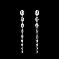 LONG CIRCLE RHINESTONE EARRING W/GEMS