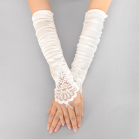 FINGERLESS EMBROIDERED SATIN GLOVE