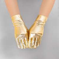 Metallic Wrist Length Gloves