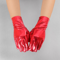 Metallic Wrist Length Gloves