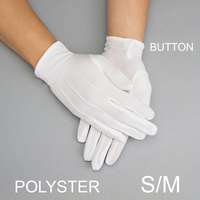 SMALL TO MEDIUM - BRIDAL WEDDING WHITE SHORT POLYESTER GLOVES