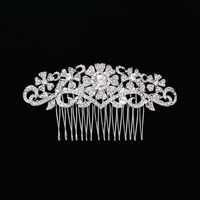 Stone Encrusted Flower Cluster Hair Comb Hcy4942Rcl