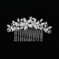 Stone Encrusted Flower Cluster Hair Comb Hcy4943Rcl