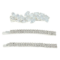 3-PIECE GEMSTONE CLUSTER BRIDAL BOBBY PIN SET