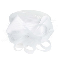 RIBBON METALLIC DRESSY NETTED PILL BOX BRAID HAT