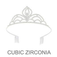SCALLOP CZ CROWN TIARA