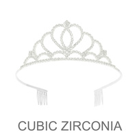 LOOPED HEART CZ CROWN TIARA