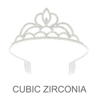 LAYERED LOTUS CZ CROWN TIARA