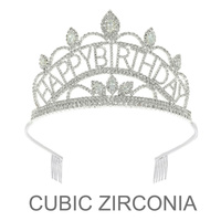 HAPPY BIRTHDAY CZ CROWN TIARA