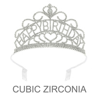 HAPPY BIRTHDAY HEART CZ CROWN TIARA