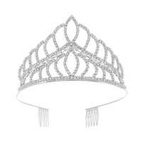 CRYSTAL RHINESTONE CROWN WITH COMB TIARA