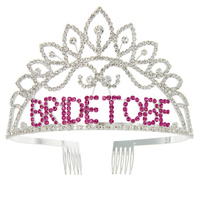 Rhinestone Bride To Be Tiara Crown With Side Combs Hty4092Sfu