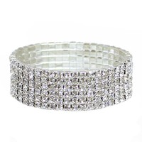 6 LINE RHINESTONE STRETCH BR