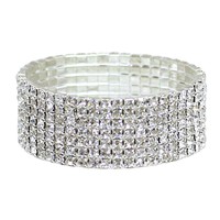 7 Line Rhinestone Stretch Bracelet Kb4350S