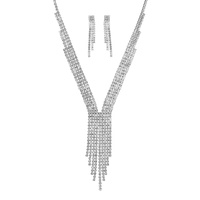 DANGLY RHINESTONE NECKLACE SET