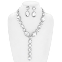 JEWELED LARIAT NECKLACE SET
