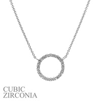 r cz circle necklace