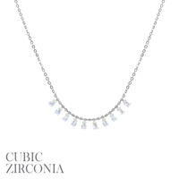 CZ BAGUTTE NECKLACE