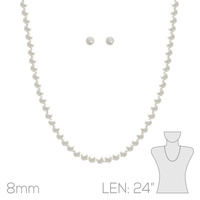 8MM 24INCH PEARL KNOTTED SET