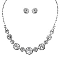 CRYSTAL RHINESTONE NECKLACE AND EARRINGS SET