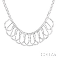 3.5MM RHINESTONE LAYERED STATEMENT COLLAR NECKLACE