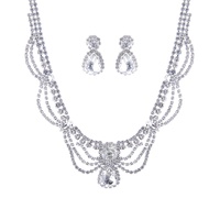 CRYSTAL RHINESTONE NECKLACE AND EARRINGS SET