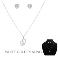 Dainty Cz Heart Pendant Necklace And Earrings Set Ncz5574R