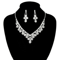 TEARDROPS RHINESTONE NECK/ER SET