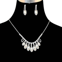 DAINTY DROP RHINESTONE NECKLACE SET