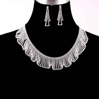 RUFFLE BIB RHINESTONE NECKLACE SET