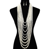 MULTI LAYERED PEARL NECKLACE AND SET