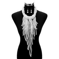 LRG CHUNKY BEADED PEARL NECKLACE SET