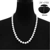 24" 10MM 1 LINE PEARL NECKLACE