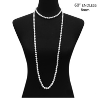 60" ENDLESS 8MM PEARL NECKLACE