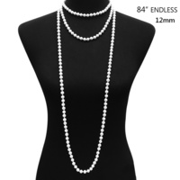 84" ENDLESS 12MM PEARL NECKLACE