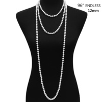 96" ENDLESSS 12MM PEARL NECKLACE