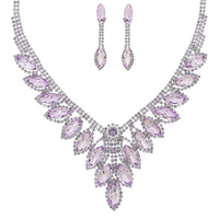 RHINESTONE PAVE CRYSTAL BIB NECKLACE SET