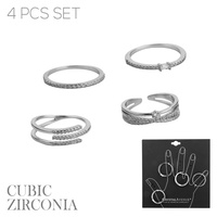 r cz dainty ring 4pc multipack
