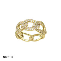 CHAIN LINK LOOK SIZED CZ RING