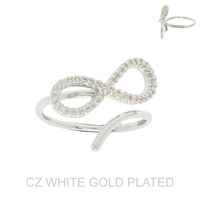 GOLD PLATED PINK CZ PAVE INFINITY RING