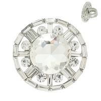 CRYSTAL GEMSTONE CLUSTER CIRCULAR STRETCH RING