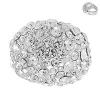CRYSTAL RHINESTONE PAVE DOME STRETCH RING