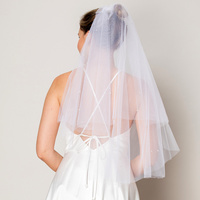 BRIDAL WEDDING BACHELORETTE  2 TIERS PEARL VEIL