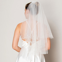 BRIDAL WEDDING BACHELORETTE  2 TIERS PEARL & RHINESTONE VEIL