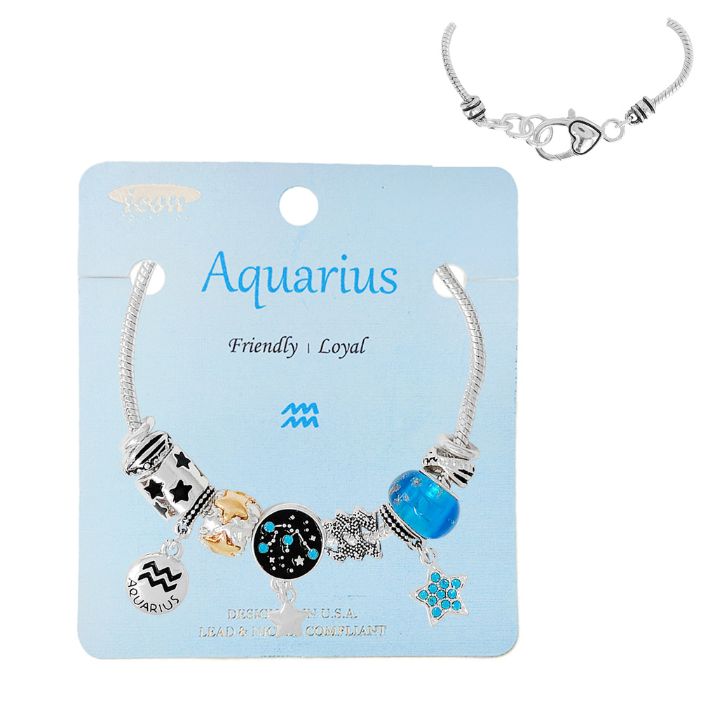 Sagittarius Zodiac Sign Charm Bracelet, Pandora Inspired Beads