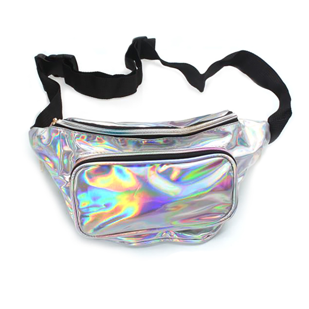 BAG8524 WH VINYL HOLOGRAPHIC FANNY PACK Fashion Bags