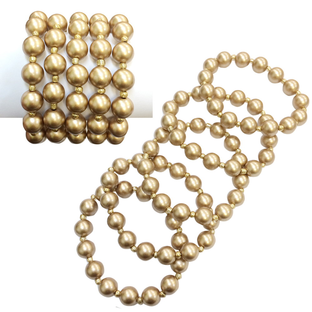 BY003 MGD GOLD POPULAR BEADED BRACELET Fashion