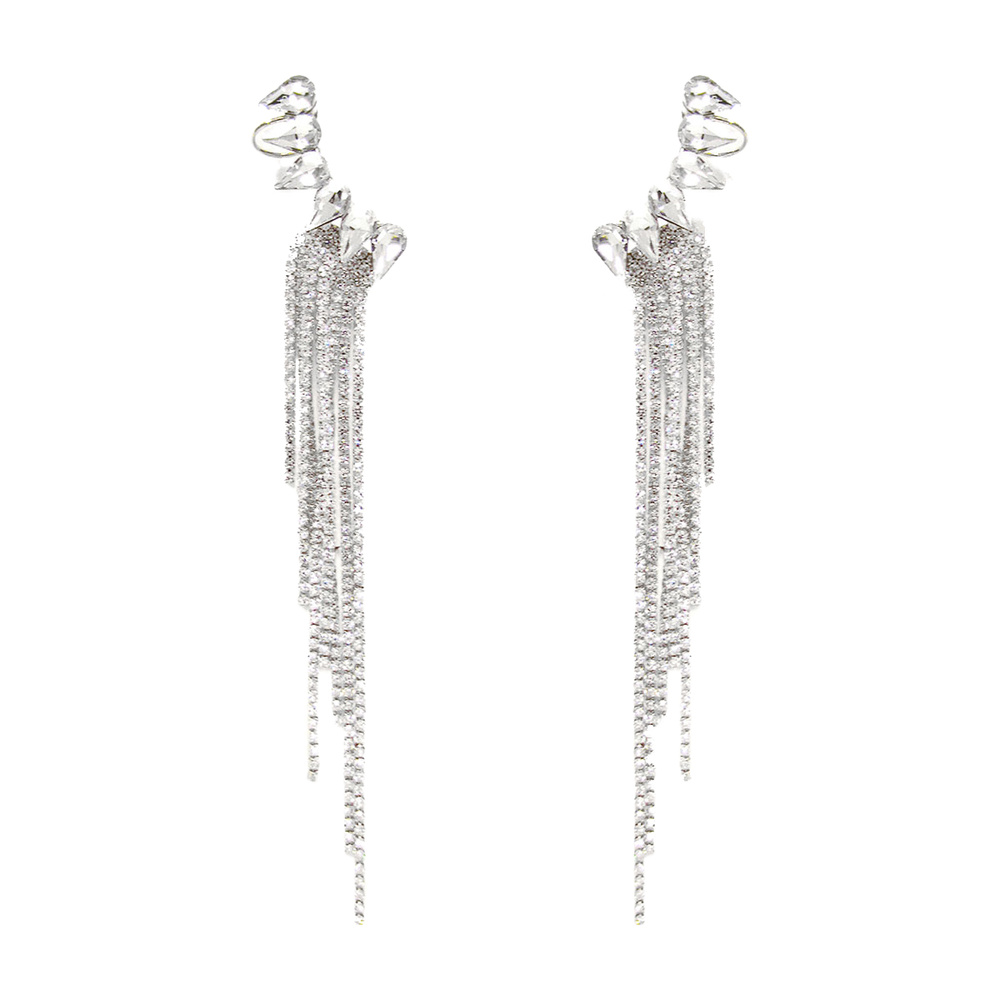 E3660 RH RHINESTONE EAR CUFF W/ RHINESTONE TASSELS 10/07 New Arrivals