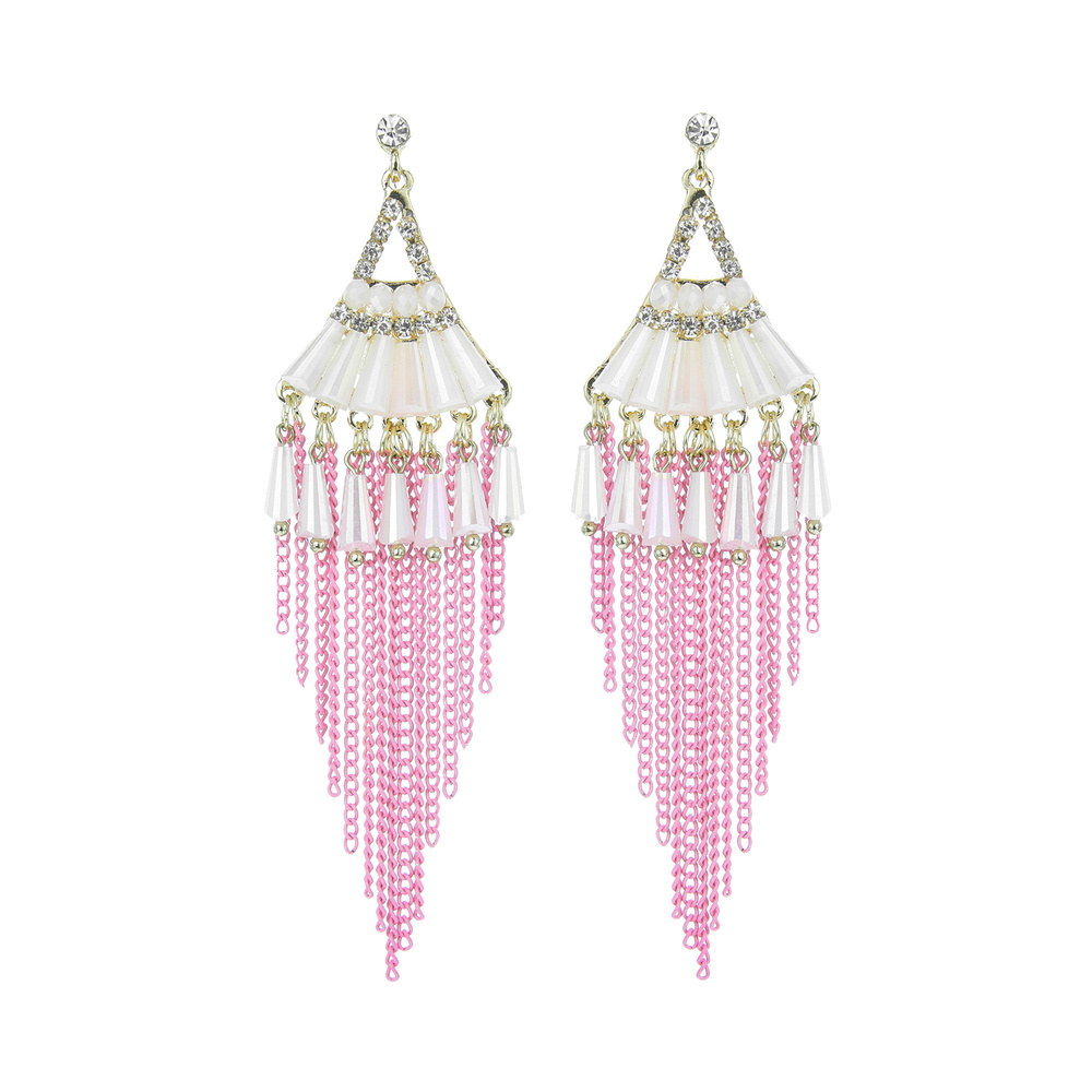 ERY1121 GPK CHAIN & BEAD CHANDELIER EARRING Fashion