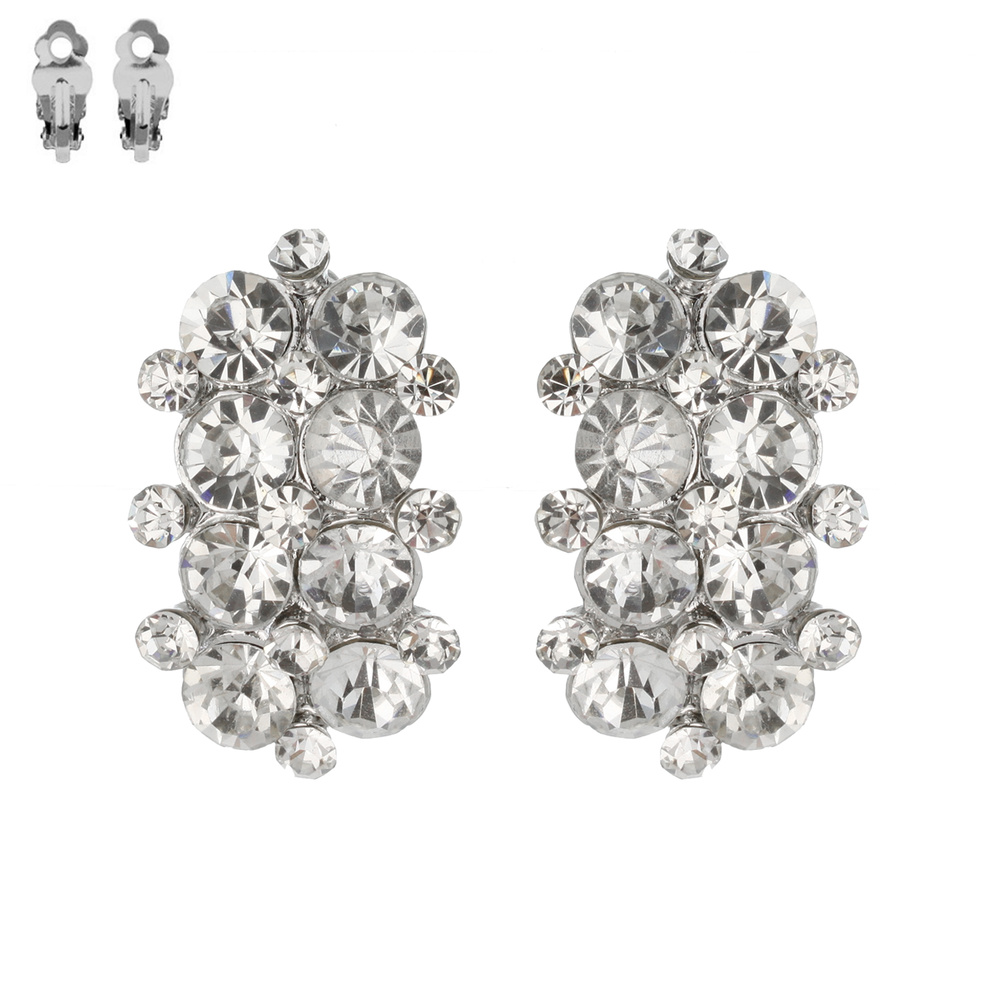 EY1190 RCL RHINESTONE CLIP EARRING Clip Earrings